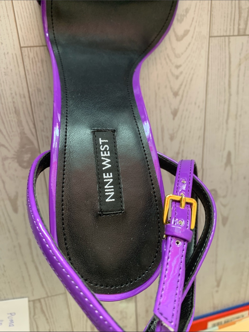 2 Nine West shoes Purple Patent Pointed Toe Pumps Reina AnkleStrap Sandals size9 - Picture 11 of 11